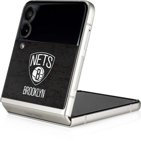 NBA Brooklyn Nets Distressed Galaxy Z Flip4 5G Skin